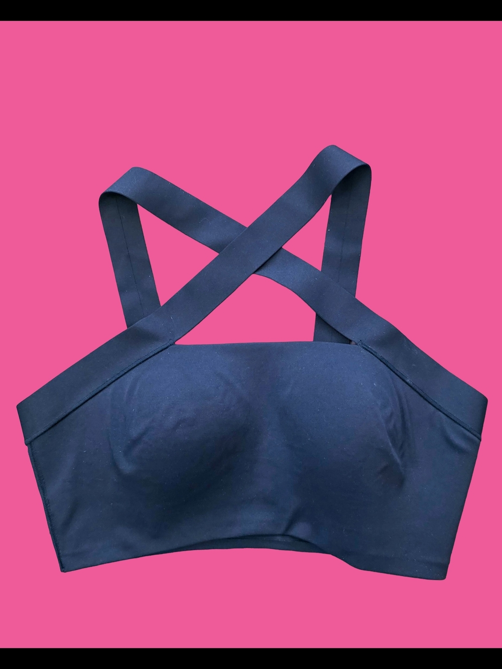 NWOT Victoria's Secret Black Cross-Back Bustier Sports Bra